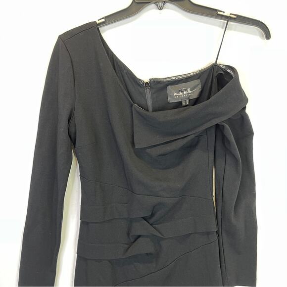 Nicole Miller Structured One Shoulder dress black - 8 - Picture 3 of 13